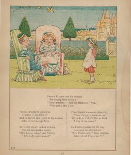 Vintage Print, Nursery Rimes, 1910, signed K.G.