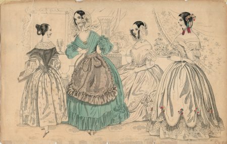 Antique Print, Ladies, 1830