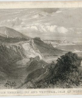 Antique Engraving Print, The Undercliff and Ventnor, Isle of Wight, 1850