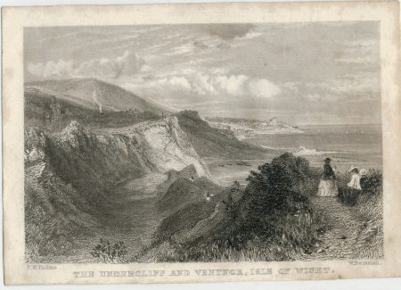 Antique Engraving Print, The Undercliff and Ventnor, Isle of Wight, 1850