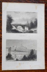 Antique Engraving Print, Macclesfield Bridge; Centre of Cumberland Terrace, 1850