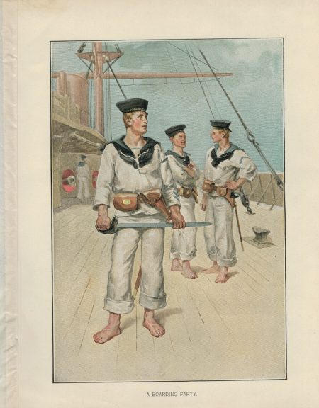 Vintage Print, A Boarding Party, 1890