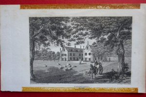 Antique Engraving Print, Cossey Hall, Norfolk, 1812