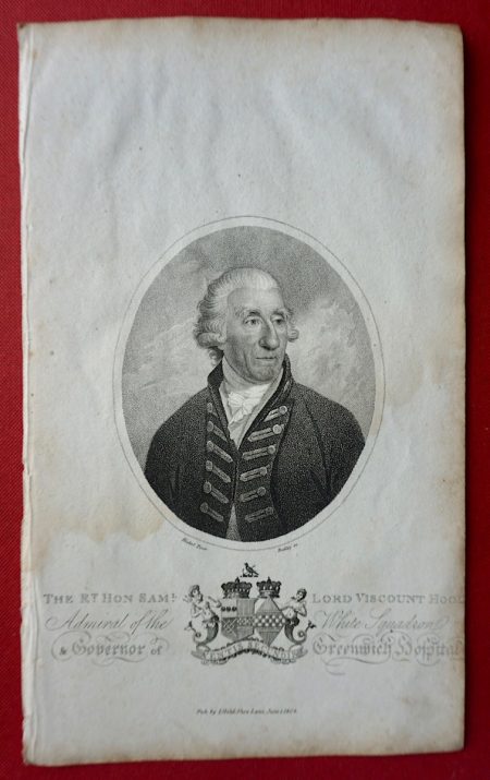 Antique Engraving Print, The Hon. Sam.l Lord Viscount Hood, 1804
