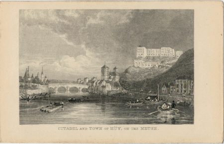 Antique Print, Citadel ant Town of Hüy, on the Meuse, 1860 ca.
