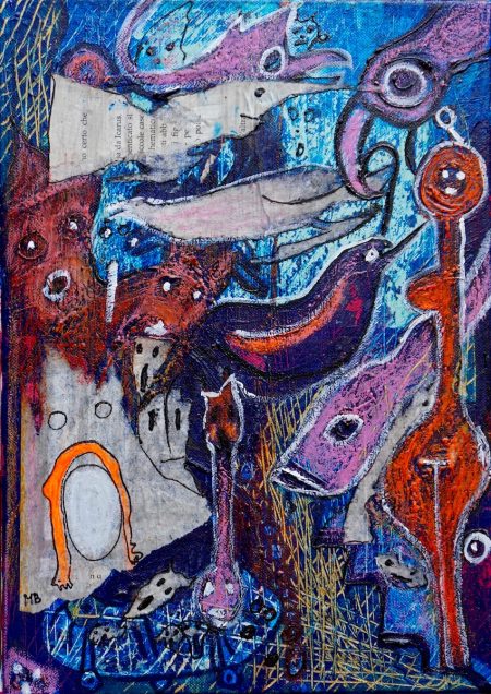 The Wuhan Market, mixed media on canvas by Mary Blindflowers©