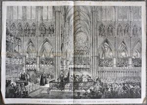 Antique Print, The Jubilee Thanksgiving Service in Westminster Abbey, June 21, 1887