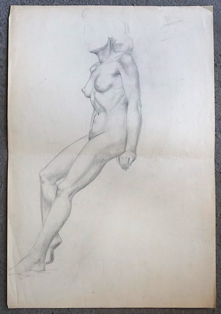 Original Vintage Large Drawing, 1940 ca.