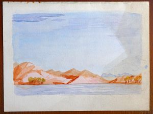 Vintage Watercolor, Landscape, 1930 ca.