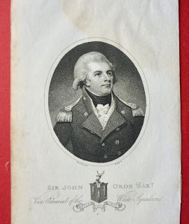 Antique Engraving Print, Sir John Orde Bart. 1804