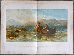 Vintage Print, The Rush Catherers, Lough Corrie, Connemara, Ireland, 1860