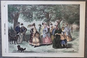 Antique Print, The Morning Constitutional, 1871