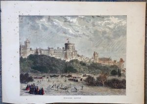 Rare Antique Print, Windsor Castle, 1871