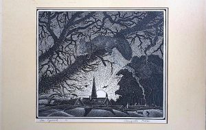 Original Wood Engraving, The Squirrel, Claughton Pellew, 1931