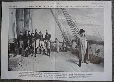 Vintage Print, Napoleon the Last Phase on Board the Bellerophon, 1900