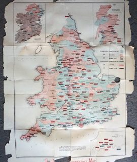 Rare Antique Parliamentary Map, 1880
