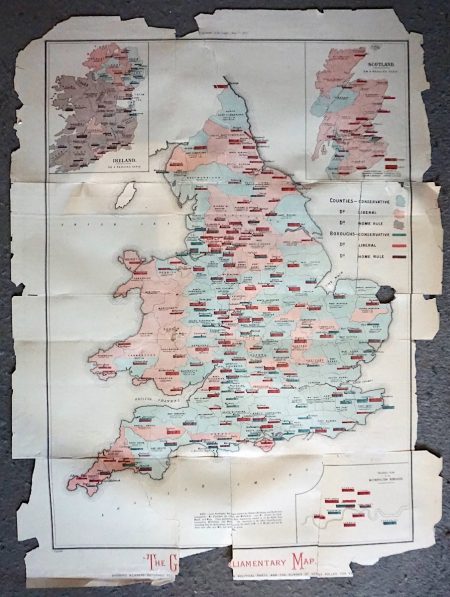Rare Antique Parliamentary Map, 1880