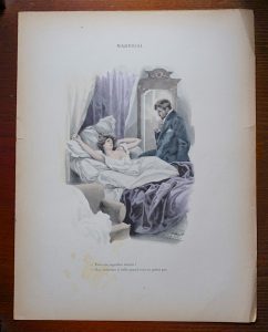Antique Print, Madrigal, by Ferdinand Bac, 1890