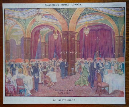 Rare Antique Print, "The Restaurant Claridges", 1890
