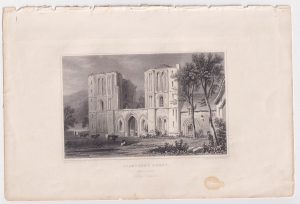Antique Engraving Print, Llanthony Abbey, 1830