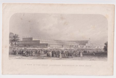 Antique Engraving Print, A view of the great industrial Exhibition in Hyde Park, 1850