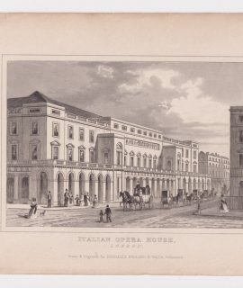Antique Engraving Print, Italian Opera House, London, 1840 ca.