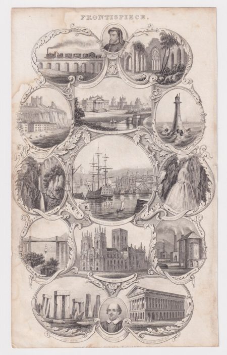 Antique Engraving Print, Frontispiece, Stone Henge, Birmingham, Manchester... 1835 ca.
