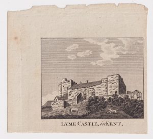 Antique Engraving Print, Lyme Castle, in Kent, 1790