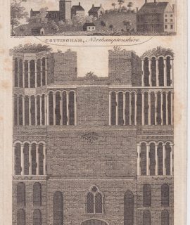 Antique Engraving Print, Malling Abbey, Kent, 1789