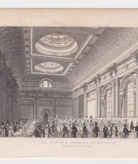 Antique Engraving Print, The Private Banking Department, 1830