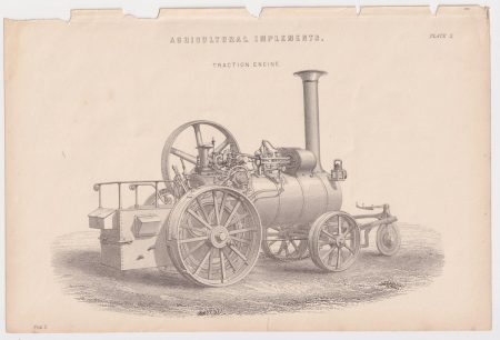 Antique Print, Traction Engine, 1880