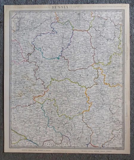 Antique Map, Russia in Europe, 1835