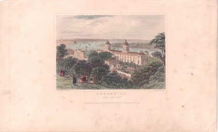 Antique Engraving Print, Greenwich from the Park, Dugdales, 1840