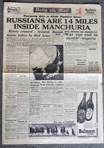 Daily Mail, Russians are 14 miles inside Manchuria, August 10, 1945