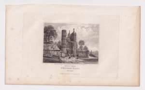 Antique Engraving Print, Nether Hall, Essex, 1818