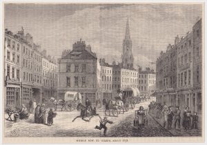 Antique Print, Middle Row, St. Giles's, 1880
