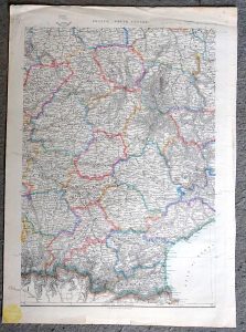 Antique Map, France, South Centre, 1859