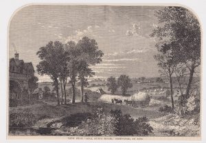 Antique Engraving Print, View From "Moll King's House", Hampstead, 1880