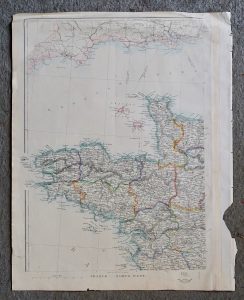 Rare Antique Map, France, North West, 1850 ca.