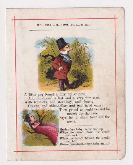Vintage print from Mother Goose’s Melodies, 1890 ca.