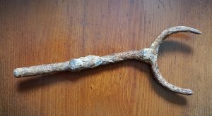 Lock for oar in heavy antique bronze