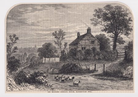Antique Print, Sir Richard Steele's House, Haverstock Hill, 1880