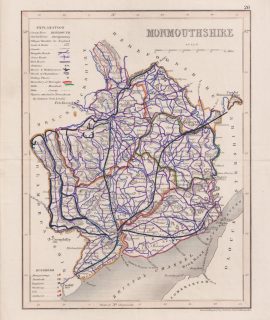 Antique Map, Monmouthshire, 1840 ca.