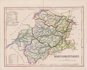 Antique Map, Montgomeryshire, 1840