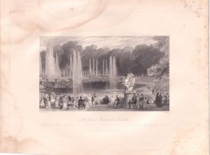 Antique Engraving Print, The Grand Waterworks, Versailles, 1835