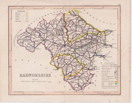Antique Map, Radnorshire, 1840