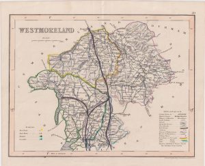 Antique Map, Westmoreland, 1840