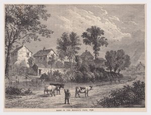 Antique Print, Farm in the Regents Park, 1880