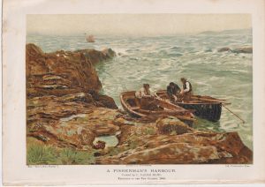 Vintage Print, A Fisherman Harbour, 1894