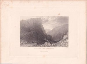 Antique Engraving Print, Honister Crag, Cumberland, 1834